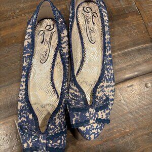 Poetic Licence Shoes Get Ready Royal Blue Dress Ballet Flats Slip On - Size 10